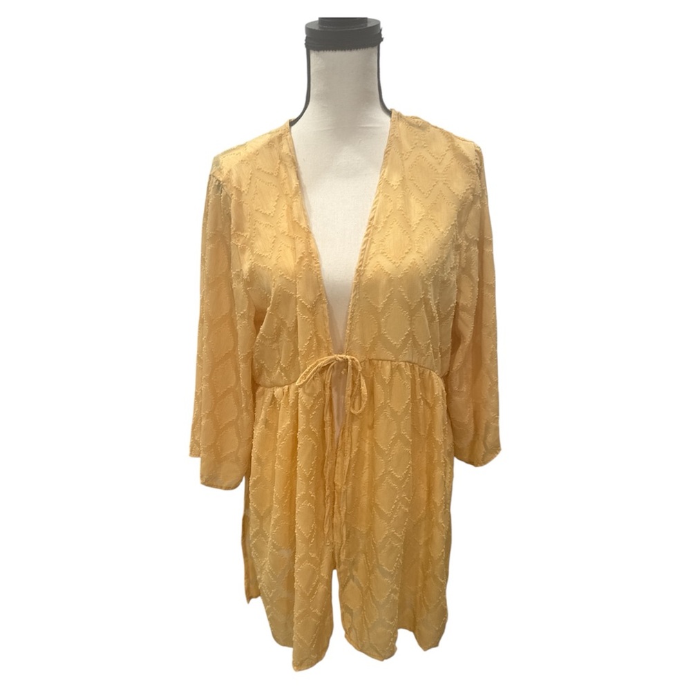 Maurices Yellow Cardigan with Tie Detail